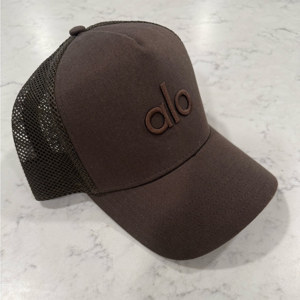 Alo Brown Mesh Trucker Hat